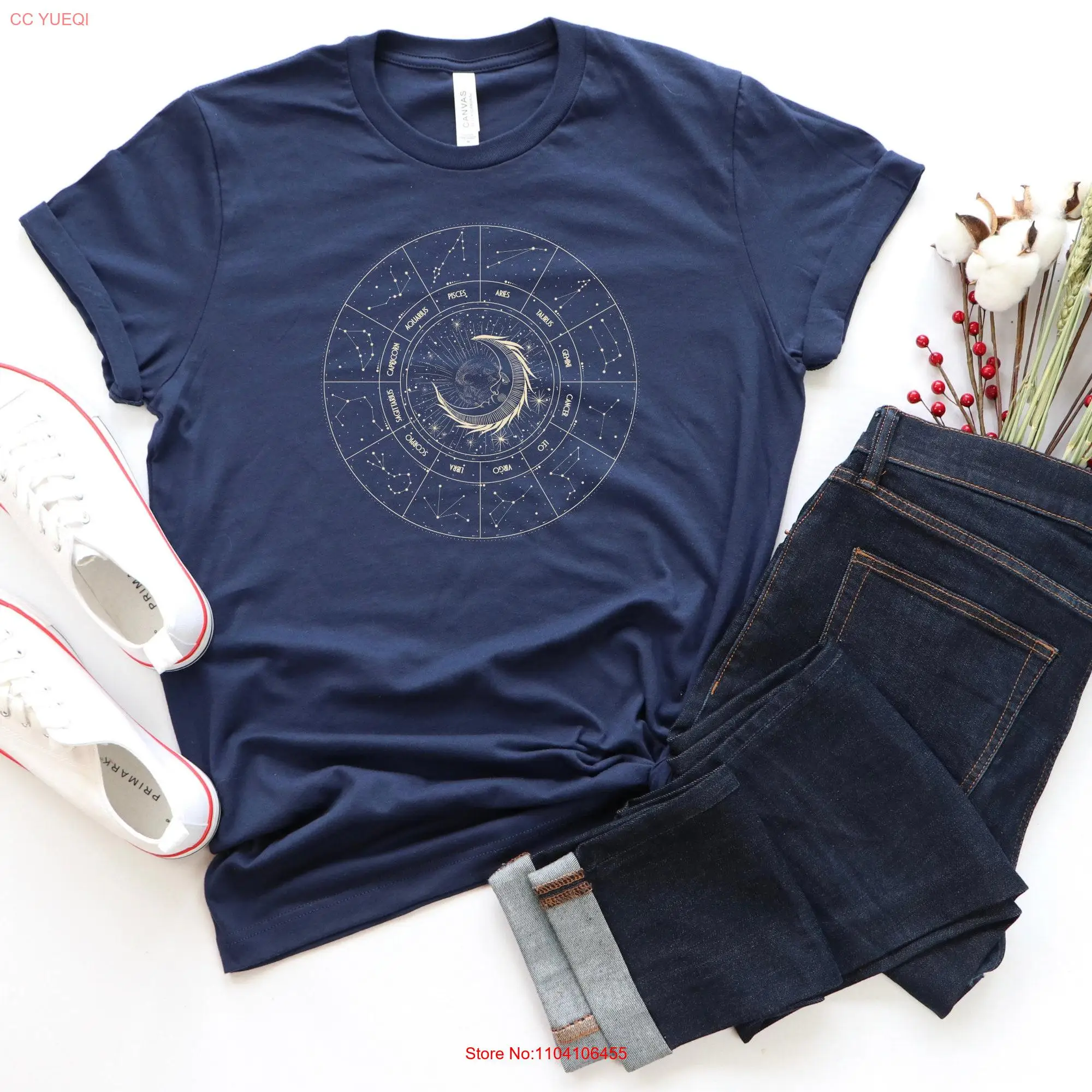 ZODIAC Jersey  T Shirt Virgo Aries Leo Capricorn Gemini Aquarius ASTROLOGY long or short sleeves