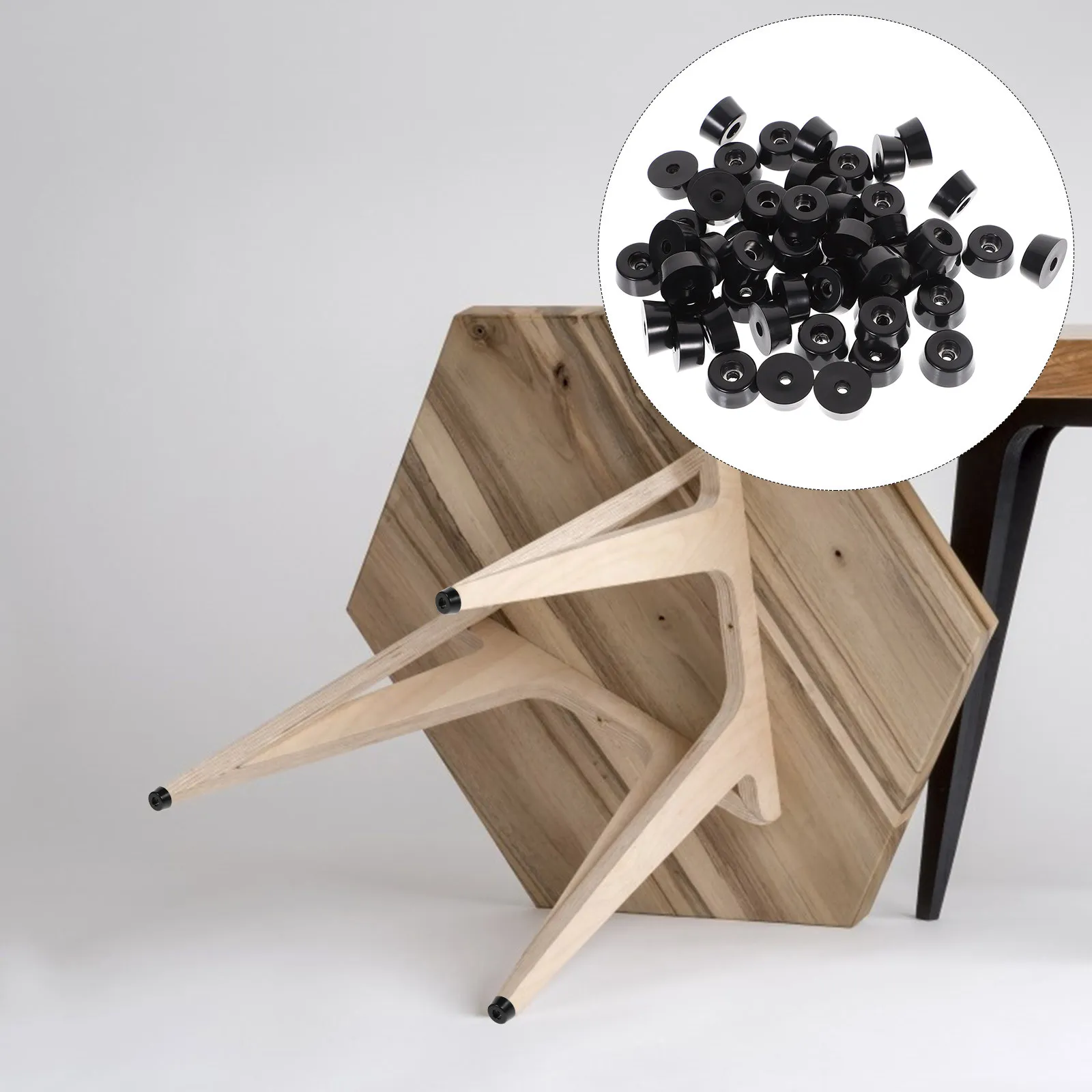 

50 шт. маленьких резиновых ножек с шайбами из нержавеющей стали, шумопоглощающие, износостойкие накладки для разделочных досок, столов, стульев