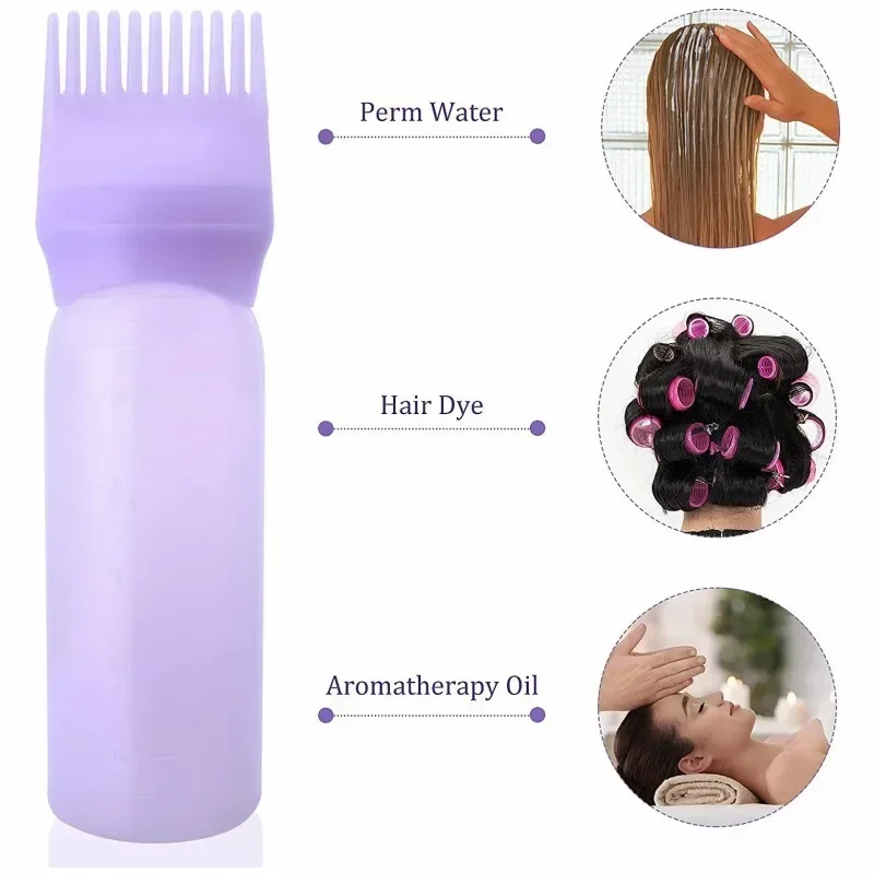 120ml Plastic Hair Dye Refillable Bottle Applicator Comb Oil Comb Dispensing Salon Hair Coloring Hairdressing Styling Tool