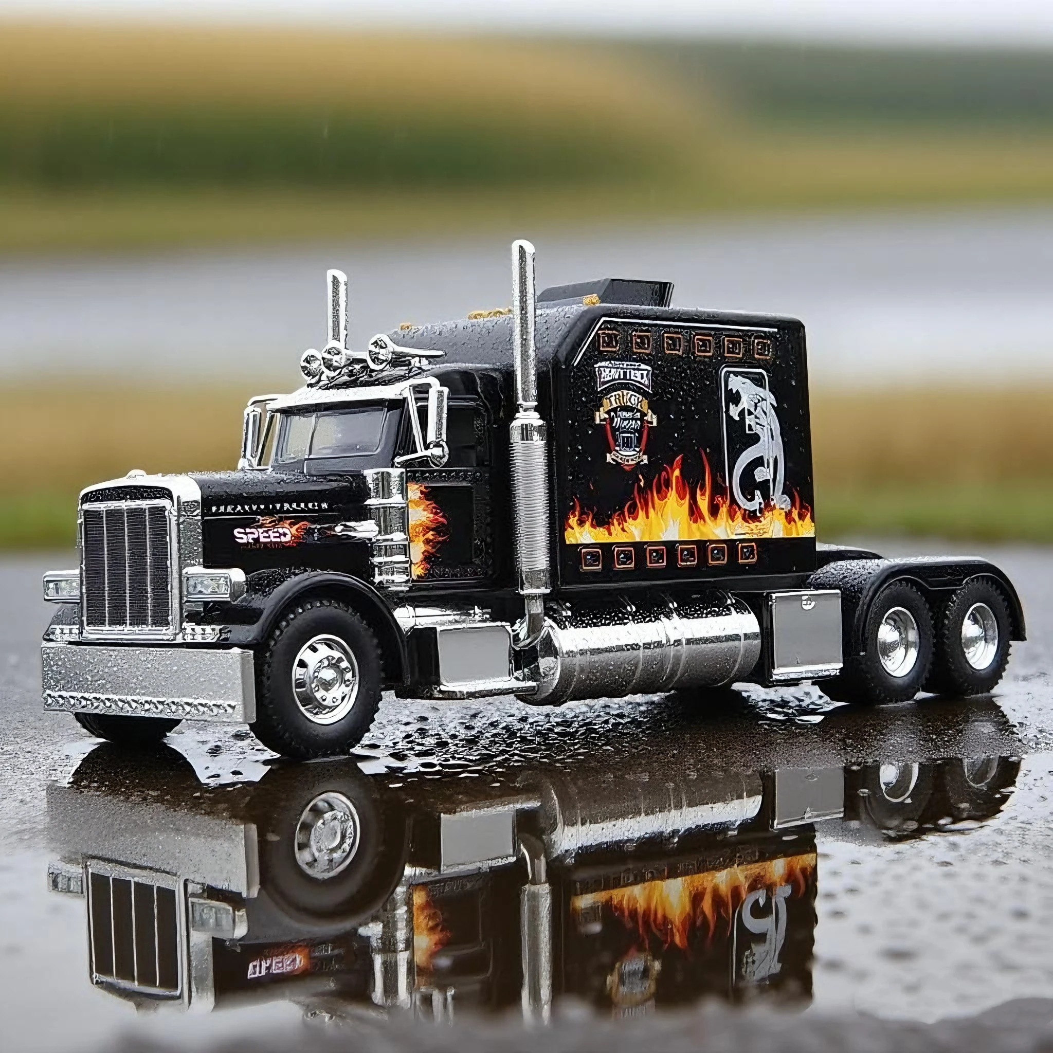 

1:24 389 Trailer Truck Head Car Alloy Model Car Toy Diecasts Metal Casting Sound Light Car Toys For Children Vehicle