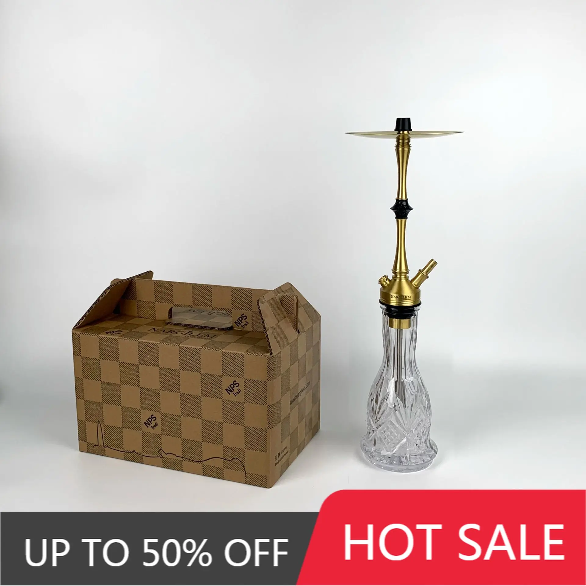 NPS Nargilem Tradi Hookah Shisha Set High-quality Stainless Steel Hookah With Glass Bottle Single Pipe