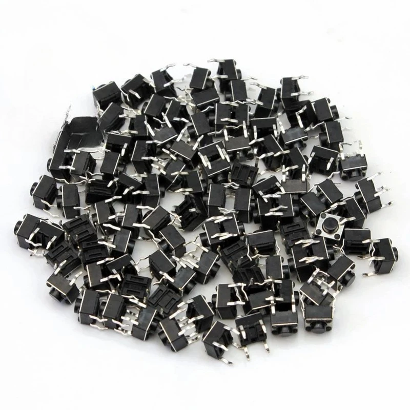Immagine 4: 6x6x4.3MM 4PIN G89 Tattile Tatto Pulsante Micro Interruttore Direct Plug-in Auto-reset DIP Top Rame