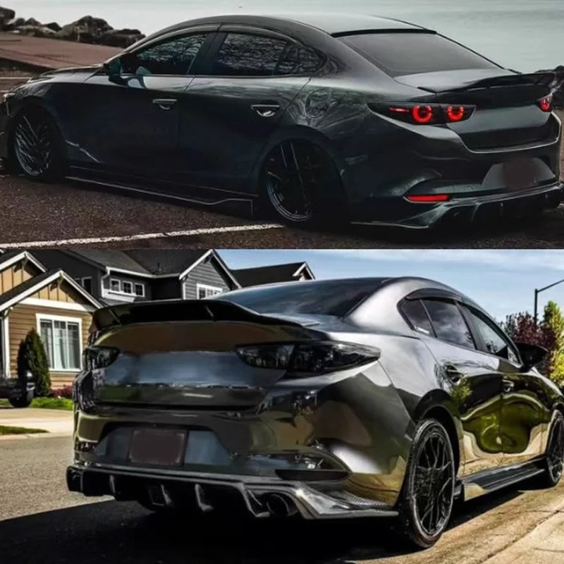 For 3 Axela 2020‑2024 Next Gen Body Kit Front Lip Side Skirt Rear Diffuser Spoiler Modification Accessories