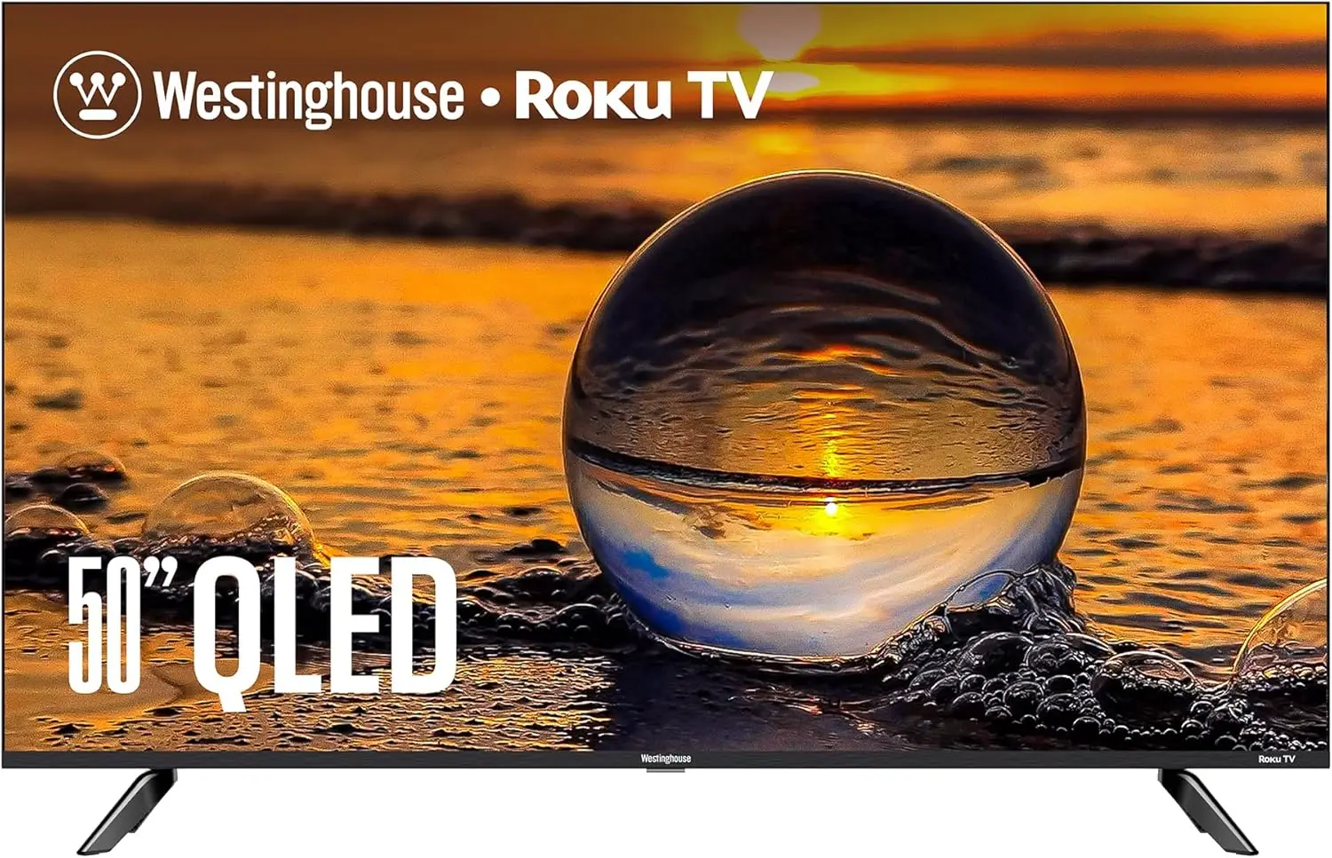 Edgeless QLED Roku TV - 50 Inch Smart TV, 4K UHD TV w/HDR 10+, Dolby Vision, Wi-Fi & Mobile App Connectivity, Flat Screen TV Com