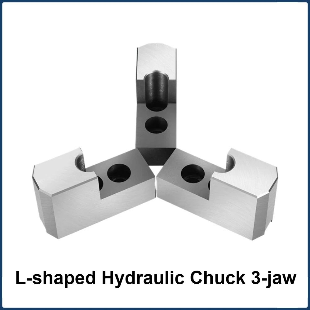 L-shaped Hydraulic Chuck 3-jaw Claw Heightened Soft Claw Hydraulic Inner Support Outer Circle Package Claw 5/6/8/10 Inches