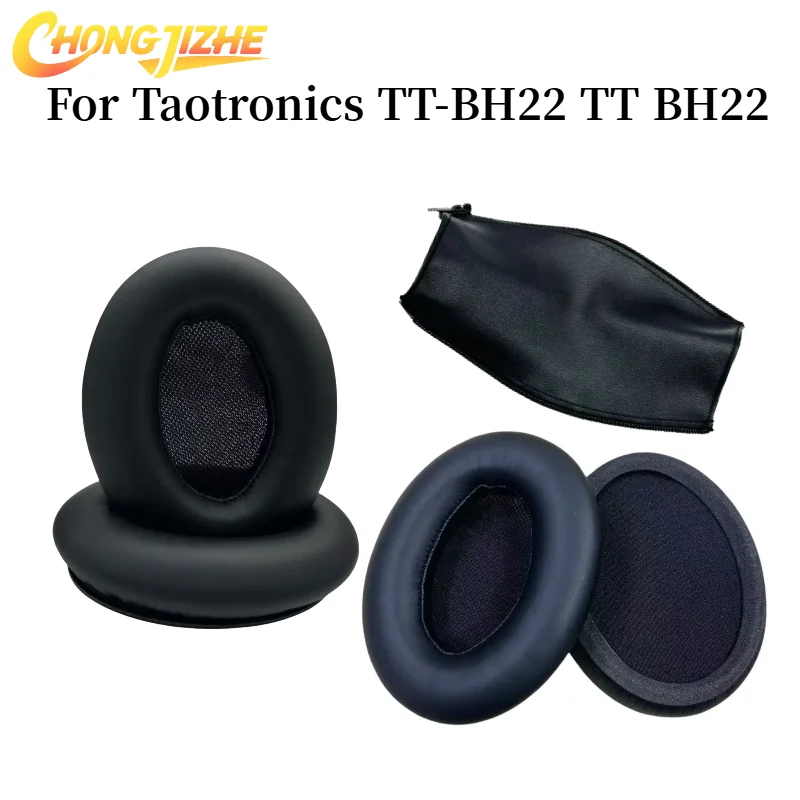 

CHONGJIZHE Replacement Protein Ear Pads zipper head beam protective cover For Taotronics TT-BH22 TT BH22 Headphones