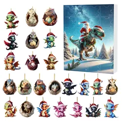 Christmas Home Decoration 2024 Holiday Advent Calendar Advent Calendar Collectible Funny Dragon Set Commemorative Timer Dice