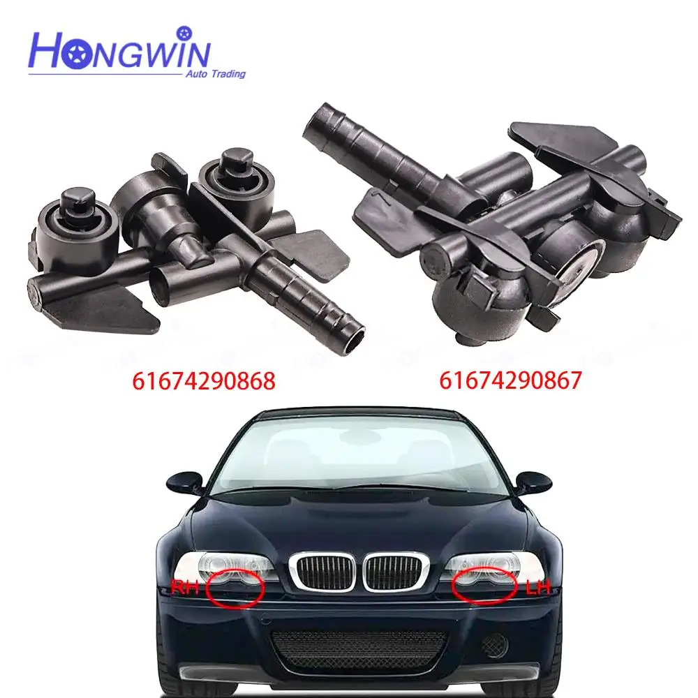 Headlight Washer Spray Nozzle Jet Cap Cover Left/Ight Side for BMW 3 Series E46 M3 323i 325i 330i 61674290867 61674290868