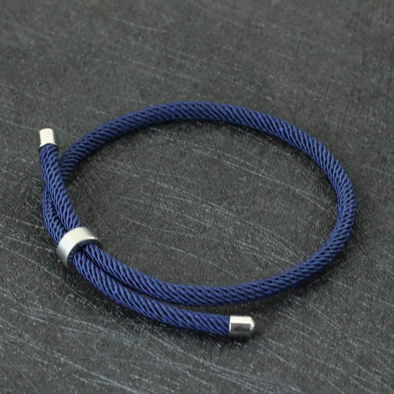 Minimalist Thread Bracelet Unisex Stainless Steel Sliding Buckle Adjustable Cord Braclet Men Women Bohemia Braslet Accessories