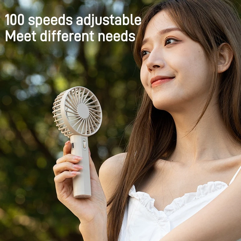 Portable Hand fan Outdoor Powerful 100-high Speeds Handheld Fan Rechargeable 1800mAh battery Personal Student Travel Cooling Fan