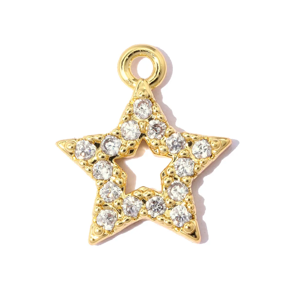 5Pcs/Lot Copper Crab Charms Zircon Heart Star Pendants For DIY Making Necklace Earrings Fashion Jewelry Wholesale