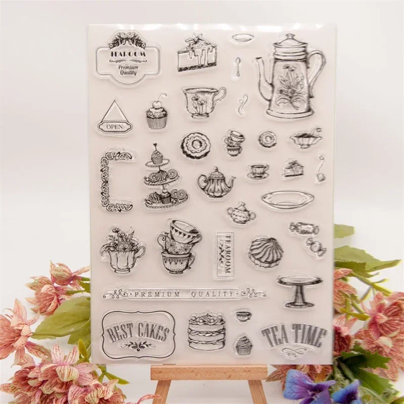 Clear Stamps, Heart Flower Transparent Rubber Seal Stamps for Card Making Decoration DIY Scrapbooking Album Crafting Supplies