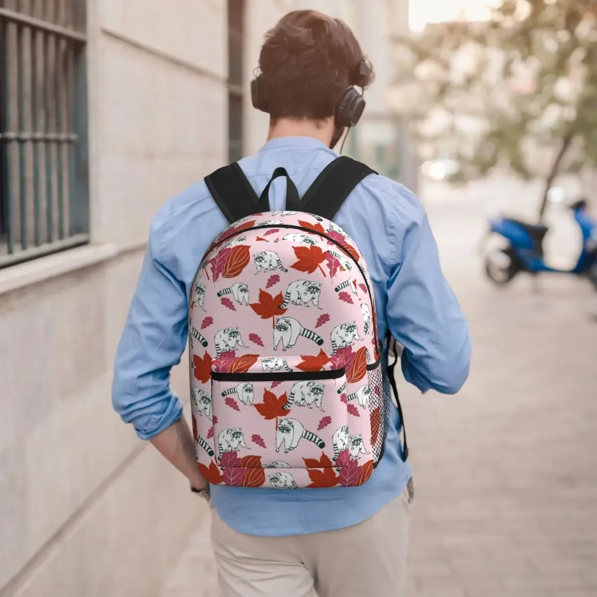 

Red Raccoon And Autumn Maple Leaves Backpack Boys Girls BookBag Children School Bag Laptop Shoulder Bags for Men Women