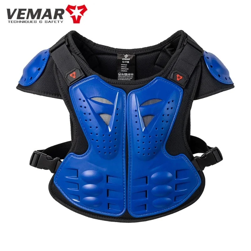 VEMAR Kids Motorcycle Riding Body Armor Children Motocross Back Vest Chest Spine Cycling Protective Gear White/Orange/Black/Blue