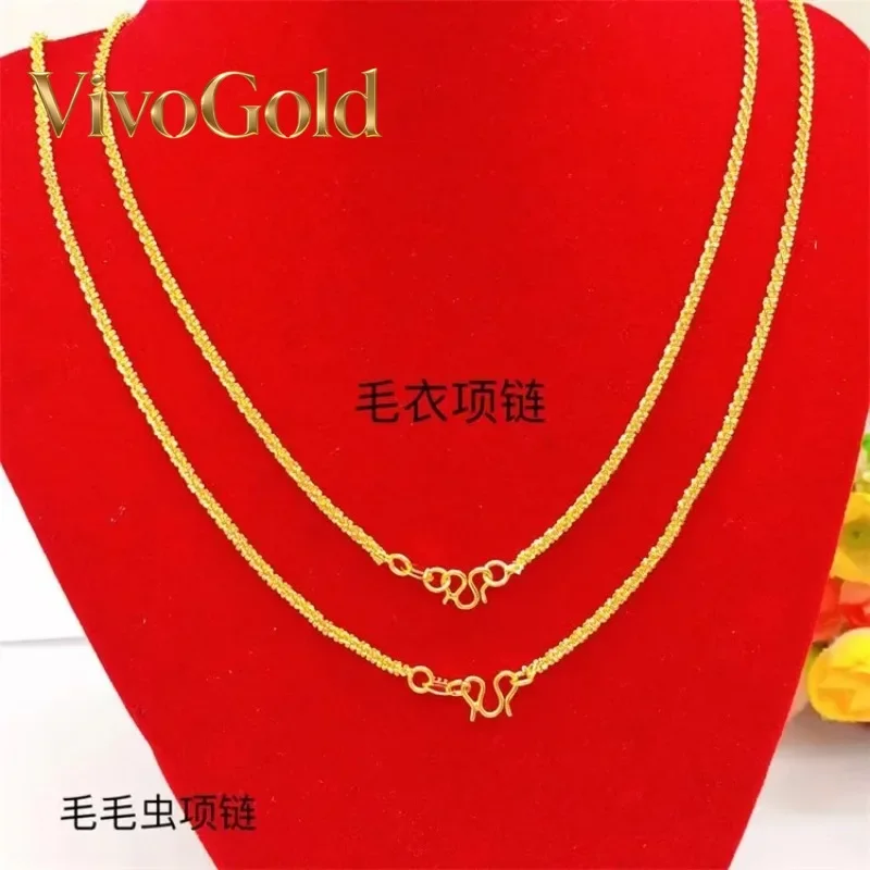 VivoGold24K women's gold necklace fashionable and simple AU999 women's gold necklace jewelry