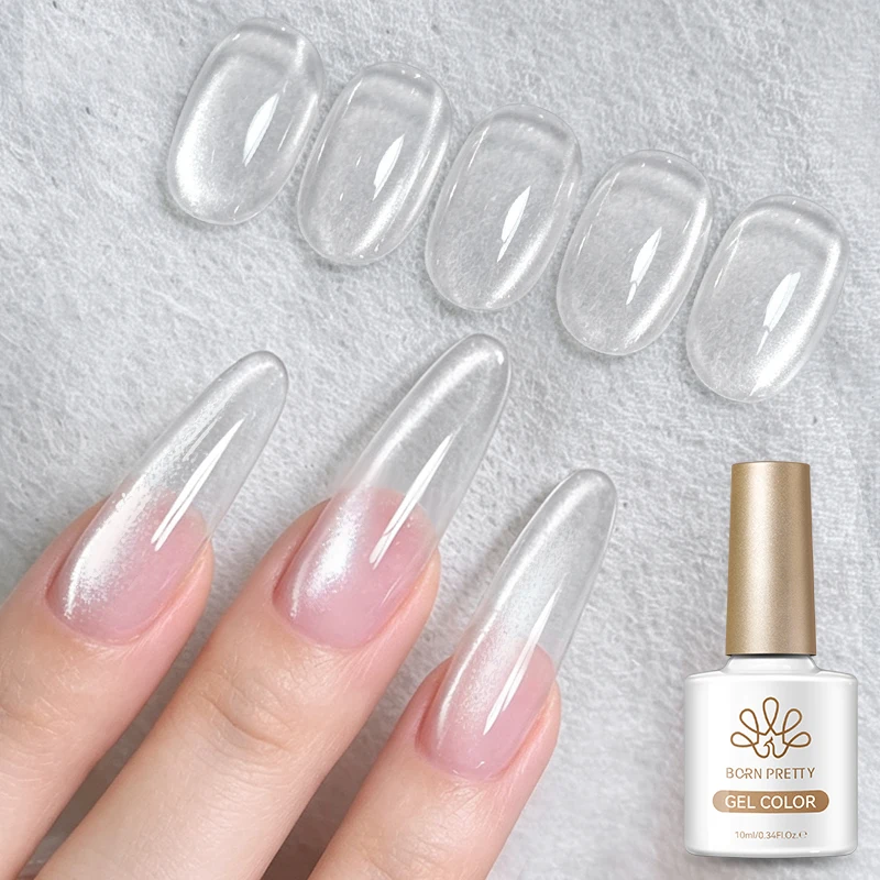 BORN PRETTY 10ml Superweißes Katzen-Magnetgel Super-Flash-Weiß Glasperlen Soak-Off UV-Magnetgel Nagellack Maniküre-Zubehör – Detail 1