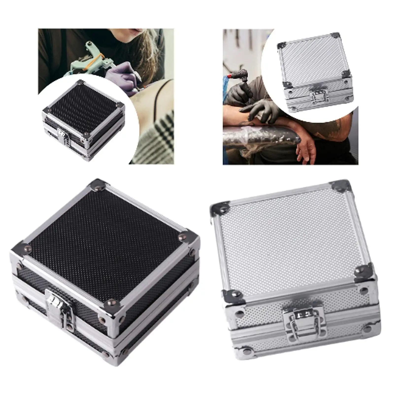Tattoo Kit Box Large Capacity Tool Box Multifunctional Portable Lockable Tattoo Carrying Case Storage Bag Tattoo Case Organizer
