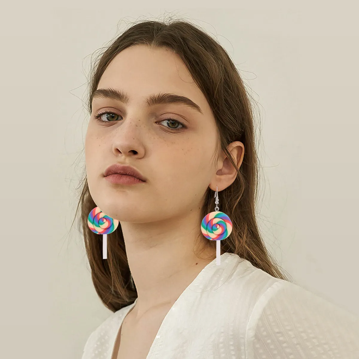 4 Pcs Women's Polymer Earrings Clay Fashion for Cute Decorations Teen Creative