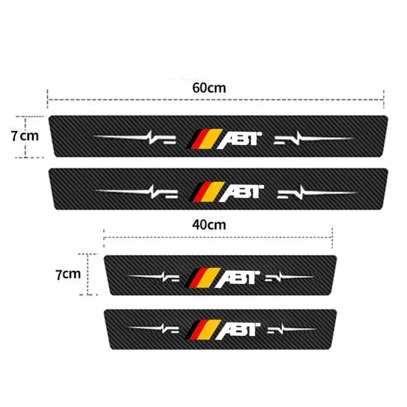 شارات السيارة لـ ABT شارة جيتا CC بيتل عتبة الباب ملصق الكسوة جرجر خدش عتبة فيلم شرائط مصد السيارة