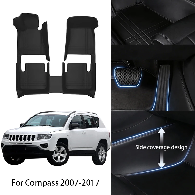 

Custom Fit PU Leather Car Floor Mat For Jeep For Compass 2007 2009 2011 2015 2019 2023 Luxury Full Set Auto Interior Accessories