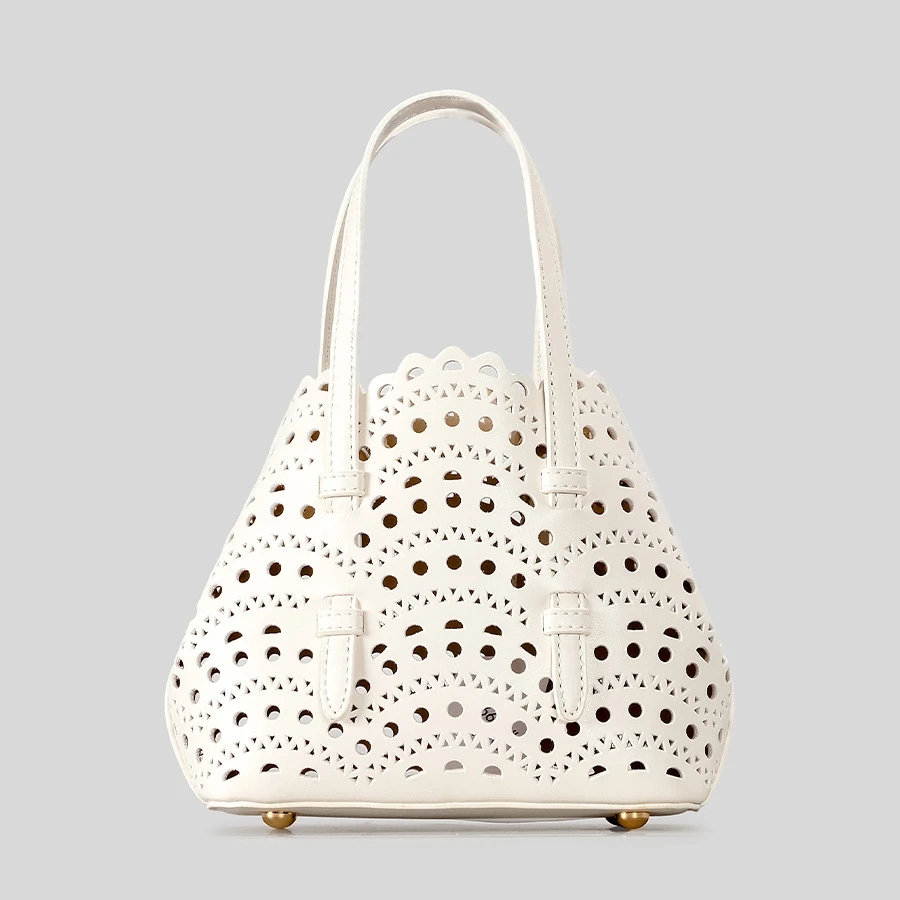 High End Hollowed Out Women Bag French Casual Tote Basket Handbag Vacation Style Versatile Shoulder Crossbody Bag With Purse