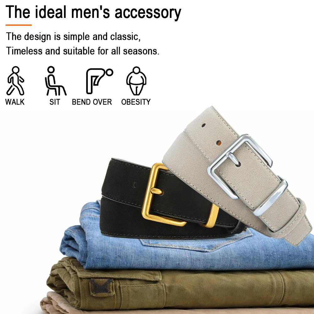 Men's PU Leather Belt Fashion Automatic Buckle Belt for Popular Business High Quality Male Belt Multi Color 105 115 125 135cm