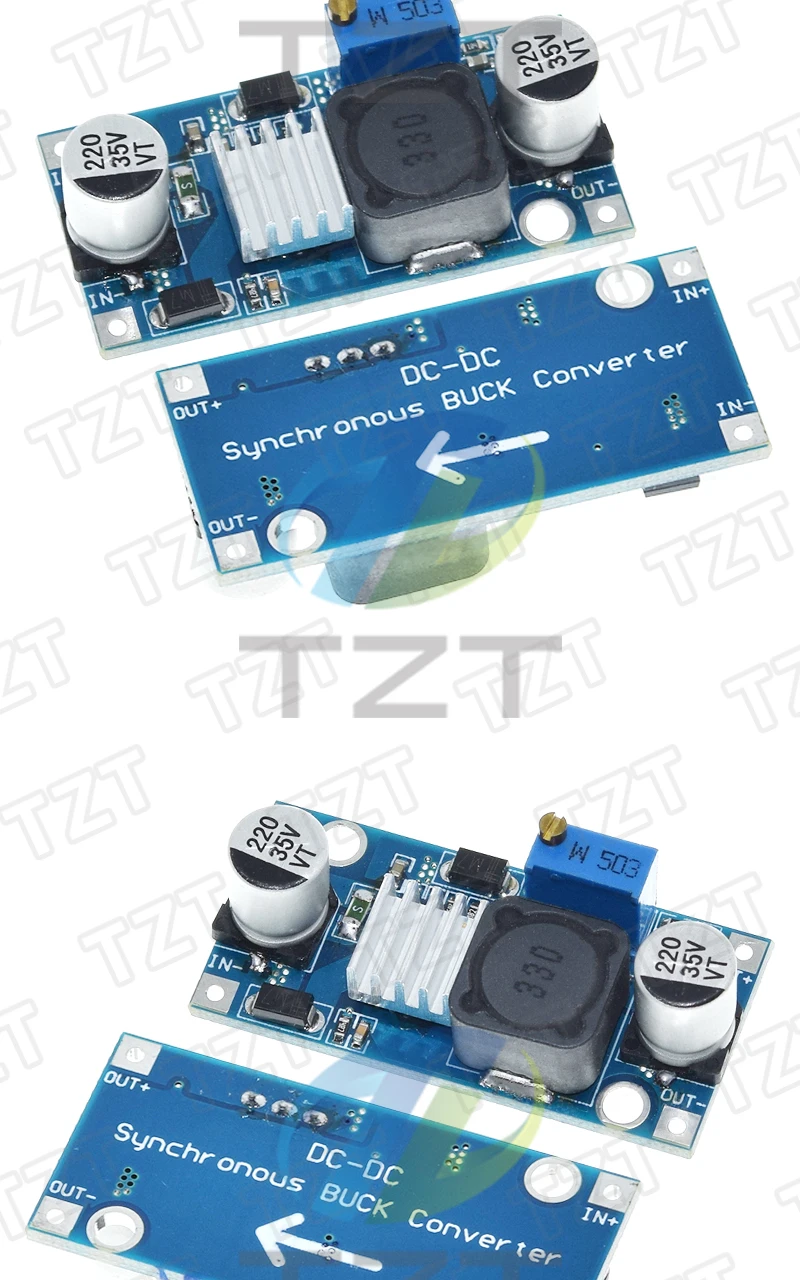 1/2/5PCS DC 7-32 bis 1,5-30V 3A 30W DC-DC einstellbares Step-Down-Leistungsmodul mit synchroner Gleichrichtung über LM2596 mit Kühlkörper – Detail 5