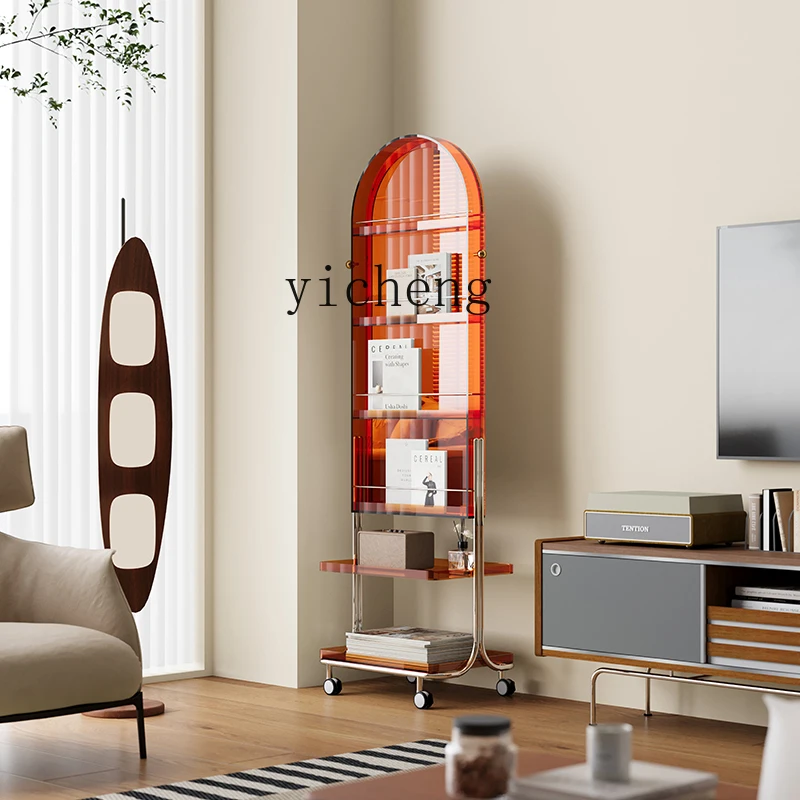 LYY  acrylic full-length mirror movable full-length mirror bedroom floor mirror household storage