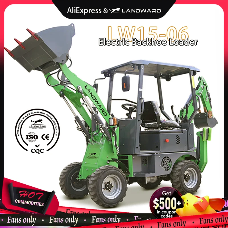 Wholesale Agricultural Electric Backhoe Loader Small 4×4 wheeled High Power Backhoe Loader Customized CE New Energy Mini Loader