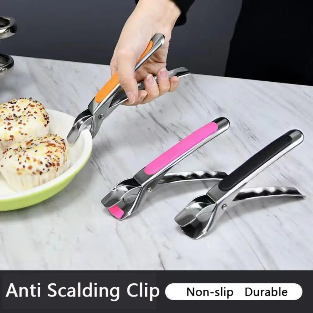 Silicone Anti Scalding Clip New Gripper Non-slip Kitchen Bowl Clip Meal Bowls Tongs Stainless steel Pot Clips