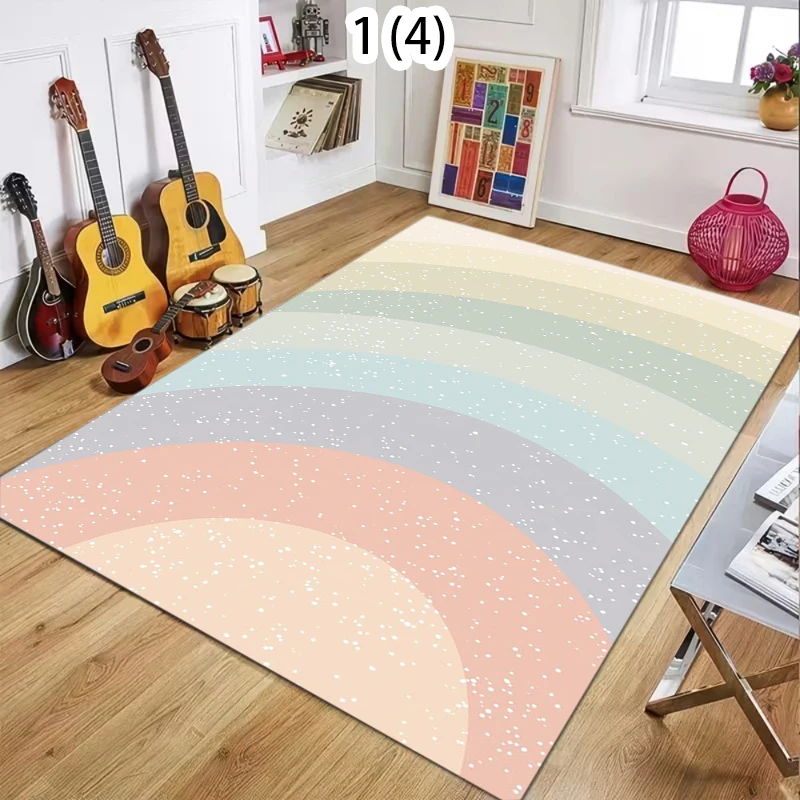 Pastel Gradient with Sparkle Pattern Area Rug Soft Color Mix Shiny Detail Non-Slip Carpet for Living Rooms Bedrooms Cozy Spaces