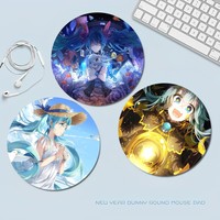 H-Hatsune M-Miku Round Custom Skin Office Student Gaming Thickened Writing Pad Non-slip Cushion Mouse Pad Writing Desk Mats