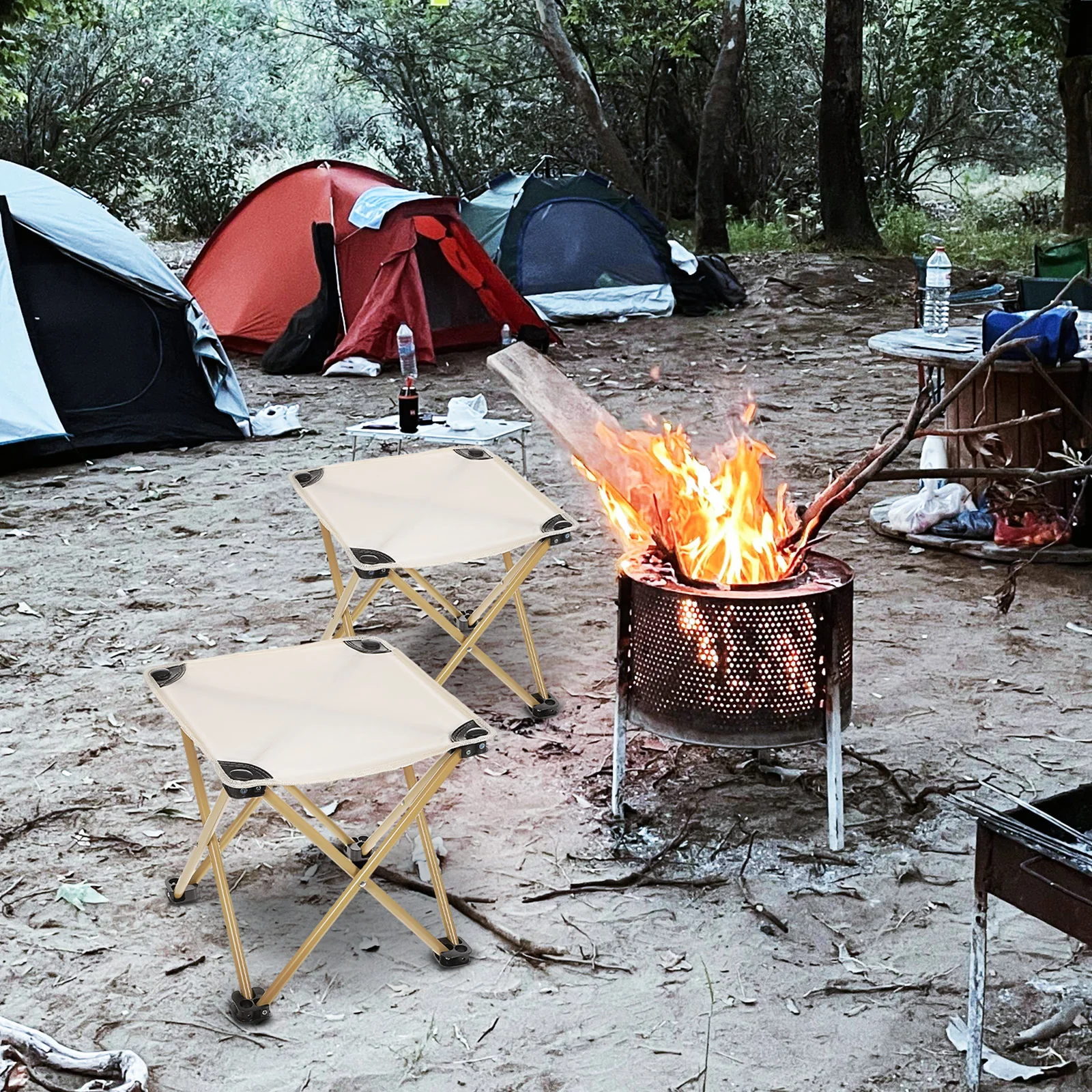 

Heavy Duty Folding Outdoor Portable Camp For Camping Backpacking Fishing Picnic Sporting Events Robust Oxford Cloth Carbon Steel