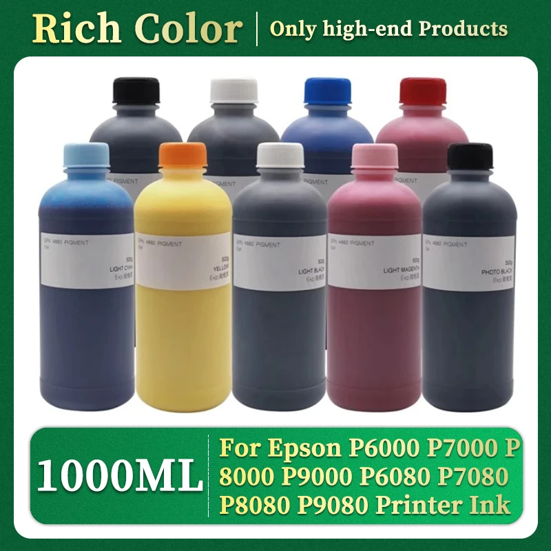 1000ML Dye Ink For Epson P6000 P7000 P8000 P9000 P6080 P7080 P8080 P9080 7910 9910 7900 9900 7890 9890 7908 9908 Printer Ink