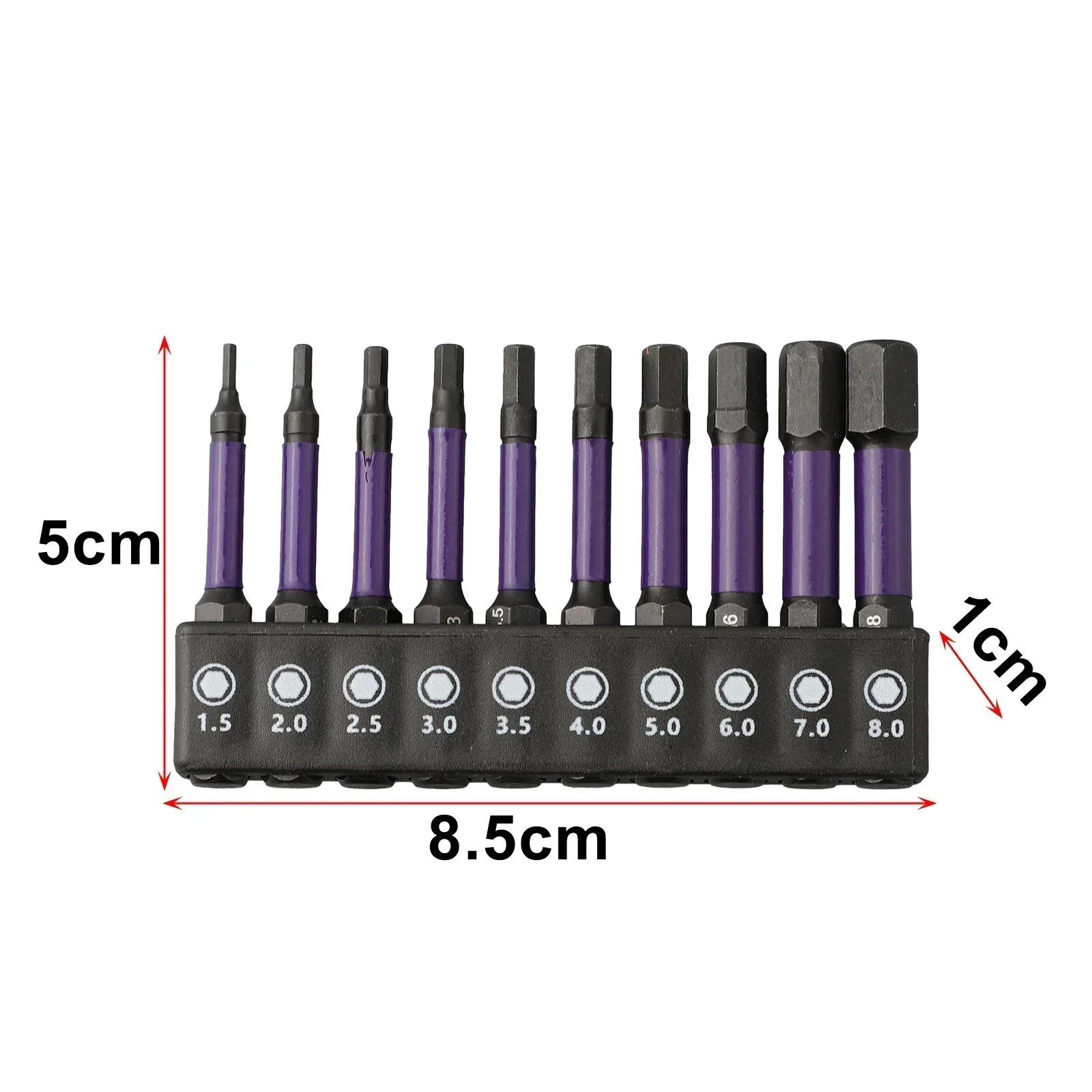 10pcs Hexagon Screwdriver Bit Magnetic H1.5-H6 Hex Head 1/4\'\' Hex Shank 50mm For Electric Impact Driver Hand Drill Tool Parts