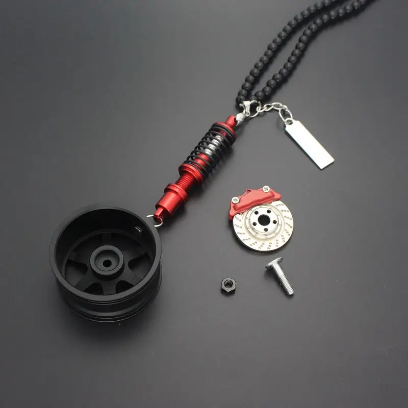 Car Styling Rearview Mirror Auto Pendant Ornament Alloy Wheel Interior Hanging Key Chain Decorations Accessories