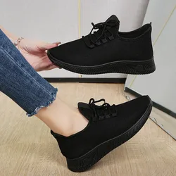 2024 Autumn Women's Breathable Non-slip Platform Fashion New Casual Shoes for WomenShoes Korean Running Shoes Black Sneakers
