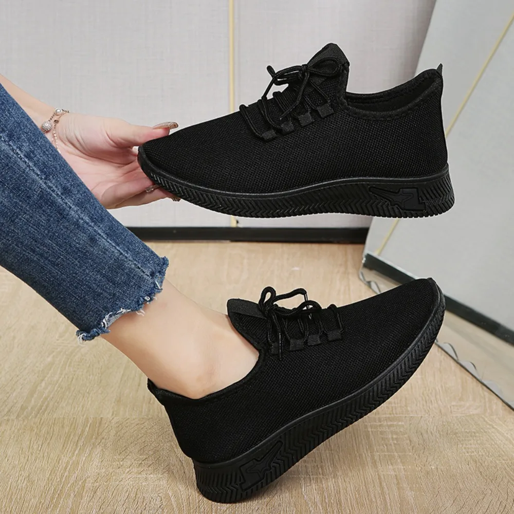 2024 Autumn Women's Breathable Non-slip Platform Fashion New Casual  Shoes for WomenShoes Korean Running Shoes Black Sneakers