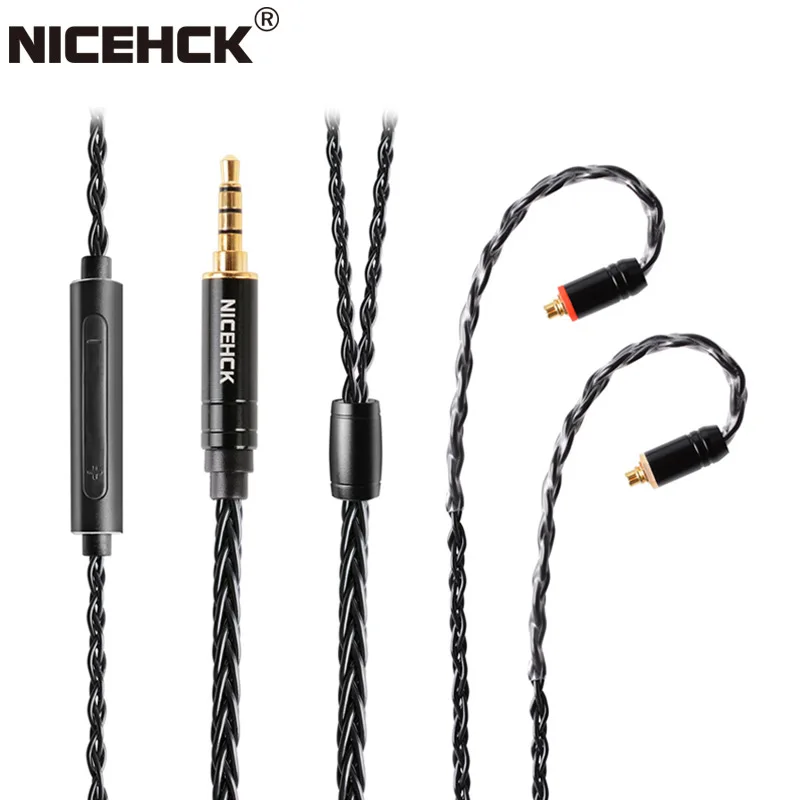 

NICEHCK BlackWheat 8 Core Silver Plated Copper MIC Cable MMCX/NX7/QDC/0.78 2Pin Microphone for DB3 C10 CA4 C12 C16 ZSN AS10 EDX