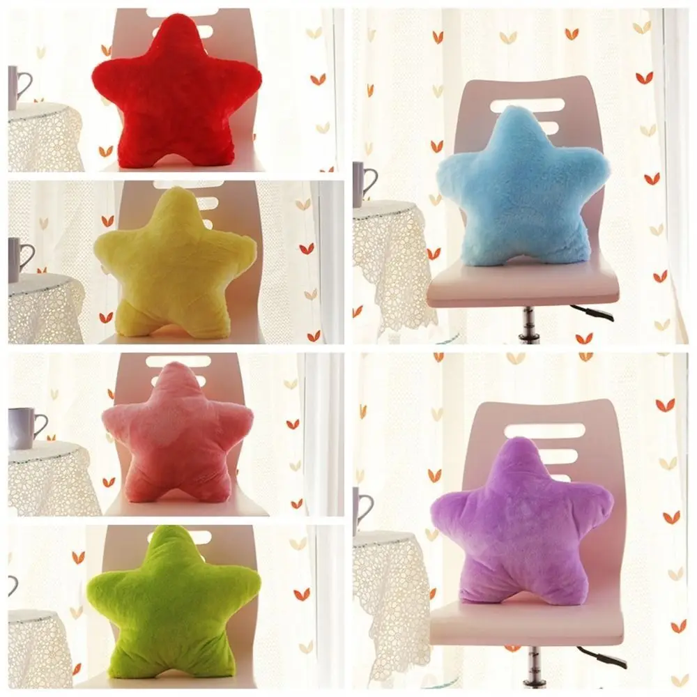 Yellow Pink Red Star Plush Pillow Soft 40cm Pillow Cushion Five-pointed Star Star Pillow Home Decoration