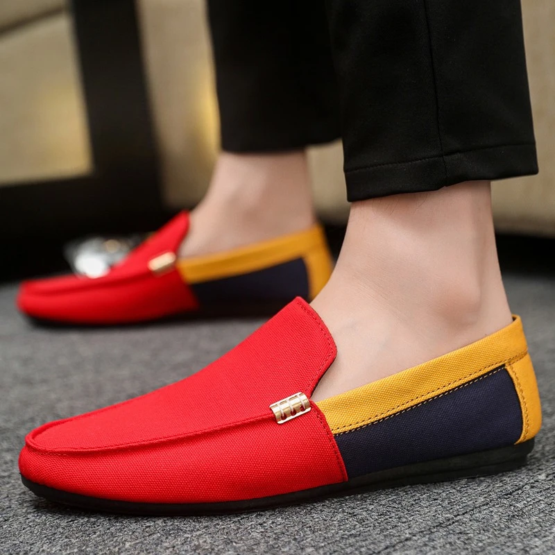 New Men Casual Shoes Canvas Slip On Fashion Loafers for Male Luxury Dress Driving Shoes Formal Wedding Party Flats Plus Size