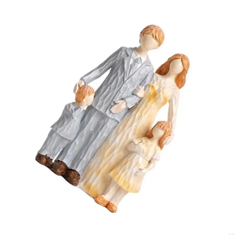 Familienfiguren, Kunstharz, Familienskulptur, Eltern, Sohn, Tochter, Statue, Heimdekoration, Geburtstag, Erntedankfest, B03E – Detail 9