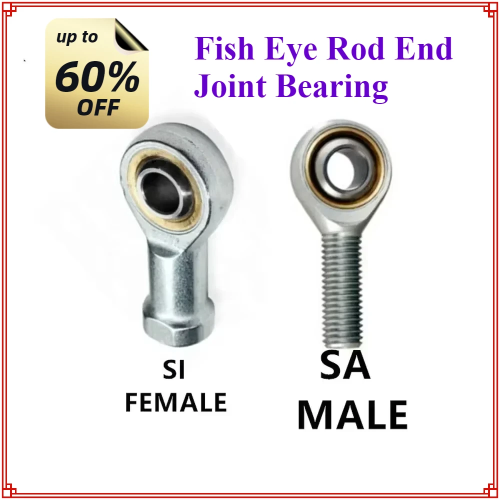 8pcs Rod End Joint Bearing Fish Eye  SI5 6 8 10 12 14 16 18 20 22 25 Male Left Female Right Hand Thread SI6 T/K SA6