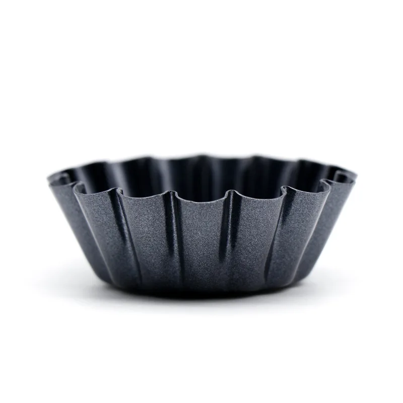 4/6/8/12pcs Non-stick Tart Mold Quiche Flan Pan Carbon Steel Tart Pans Cupcake Reusable Egg Tart Tartlet Baking Mold Muffin Cup