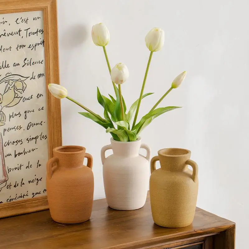 

Modern Minimalist Ceramic Flower Vase Nordic Style Home Decor Flower Arrangement Living Room Decoration Tulip Flower Pot