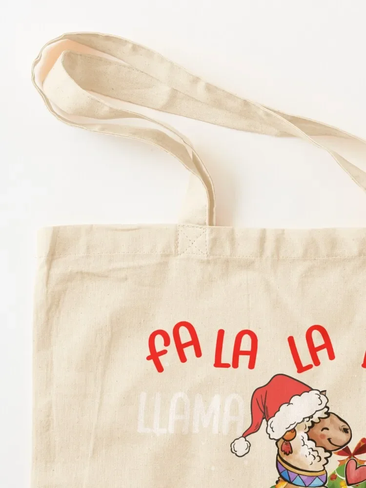حقيبة يد فا لا لا لاما لاما لعيد الميلاد قابلة لإعادة الاستخدام، أكياس بقالة، حقيبة تسوق بشعار صديقة للبيئة