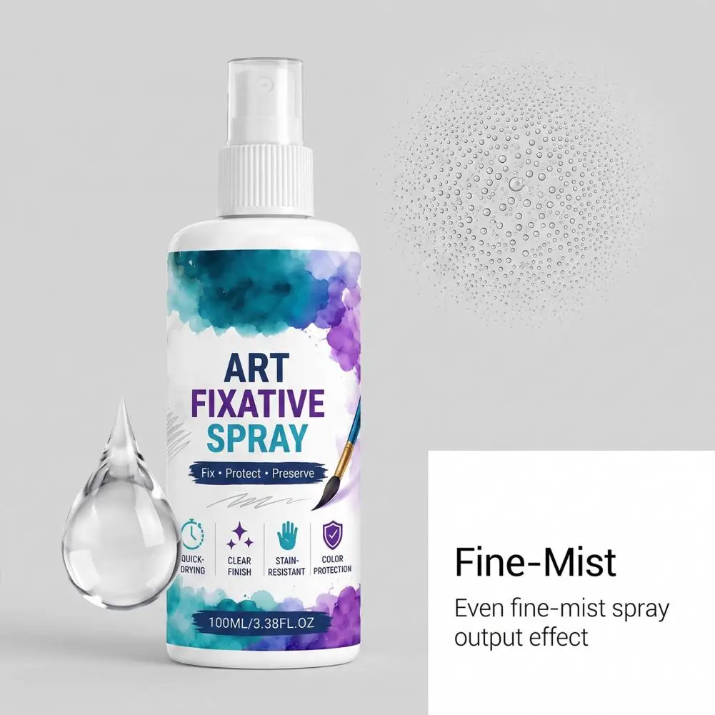 Charcoal Drawing Sealer Art Fixative Spray for Pencil Drawings Smudge-proof Coating Quick-drying Non-yellowing Seal for Charcoal