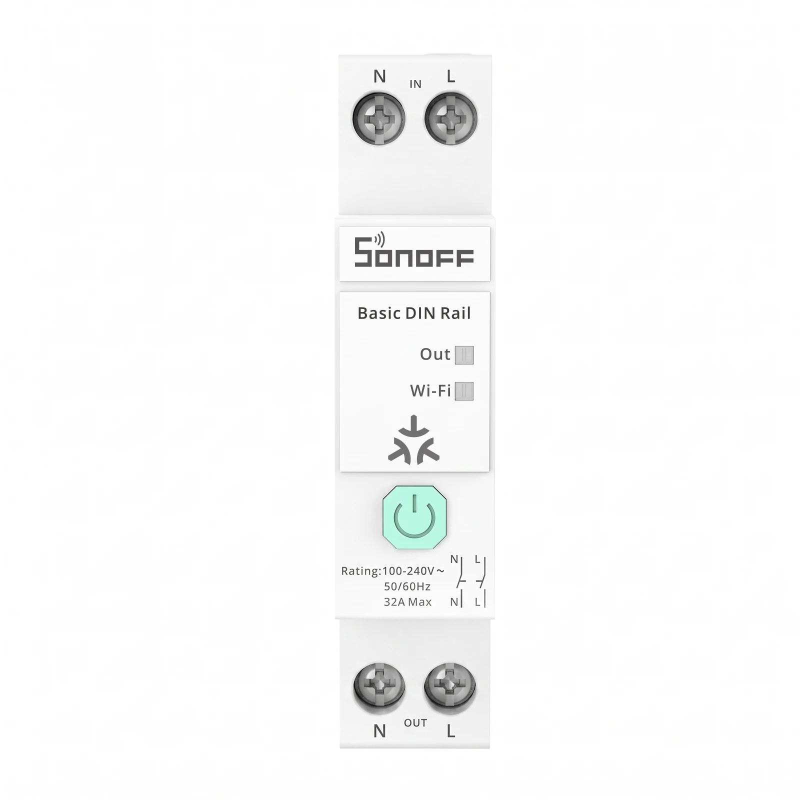 SONOFF BASIC-1GSP DIN Rail Matter Over WiFi Smart Switch With Real-Time Energy Monitoring 32A High-Power Load Ewelink APP Alexa