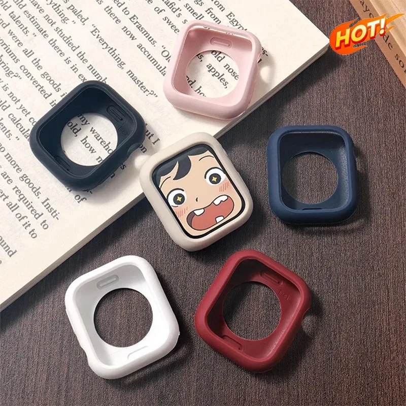 Silicone Cover For Apple Watch Case 10 42mm 46mm 44mm 40mm 45mm 41mm Accessories Bumper Shell Protector iWatch series SE 6 7 8 9