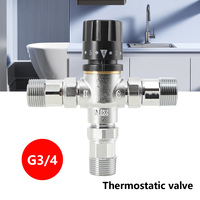 3-Way Thermostatic Mixing Valve 3/4 Inch Solar Water Heater Valve Regulating Temperature Control Valve DN20